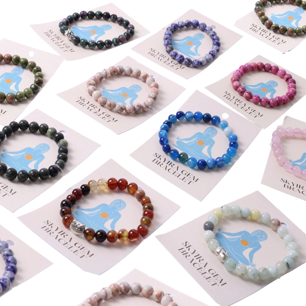 8JA025 Skyira Gem Bracelets pack of 12