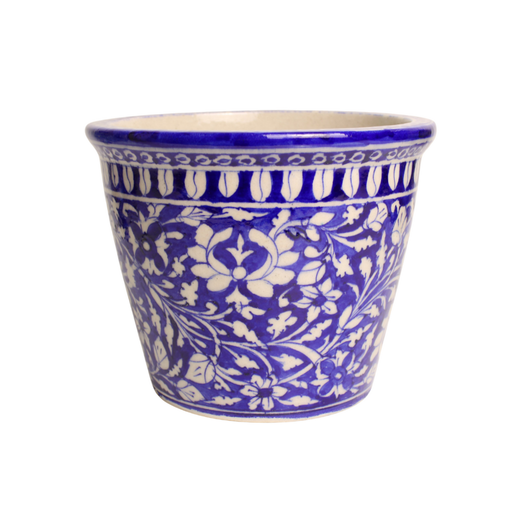 Jaipur Blue Pottery Planter Large 18x15cms