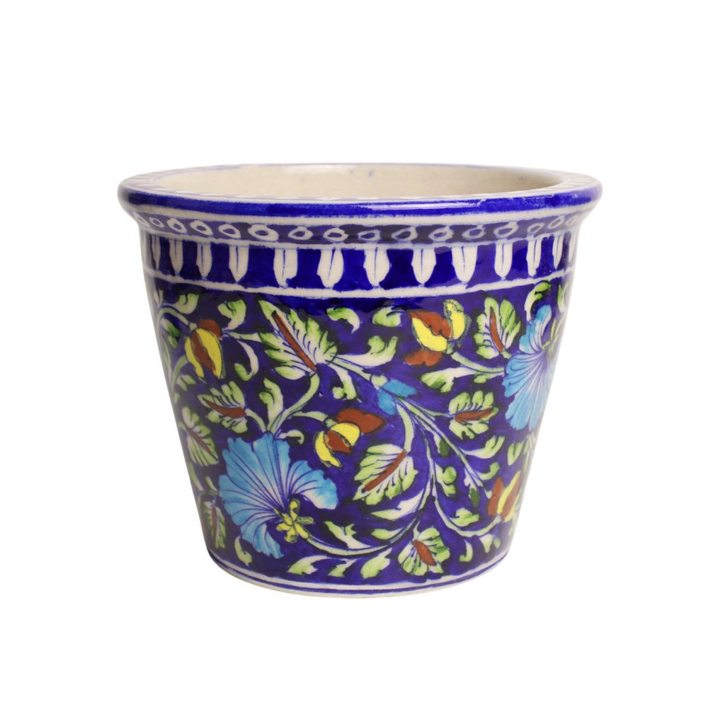 JBP Jaipur Blue Pottery Planter Large 18x15cms