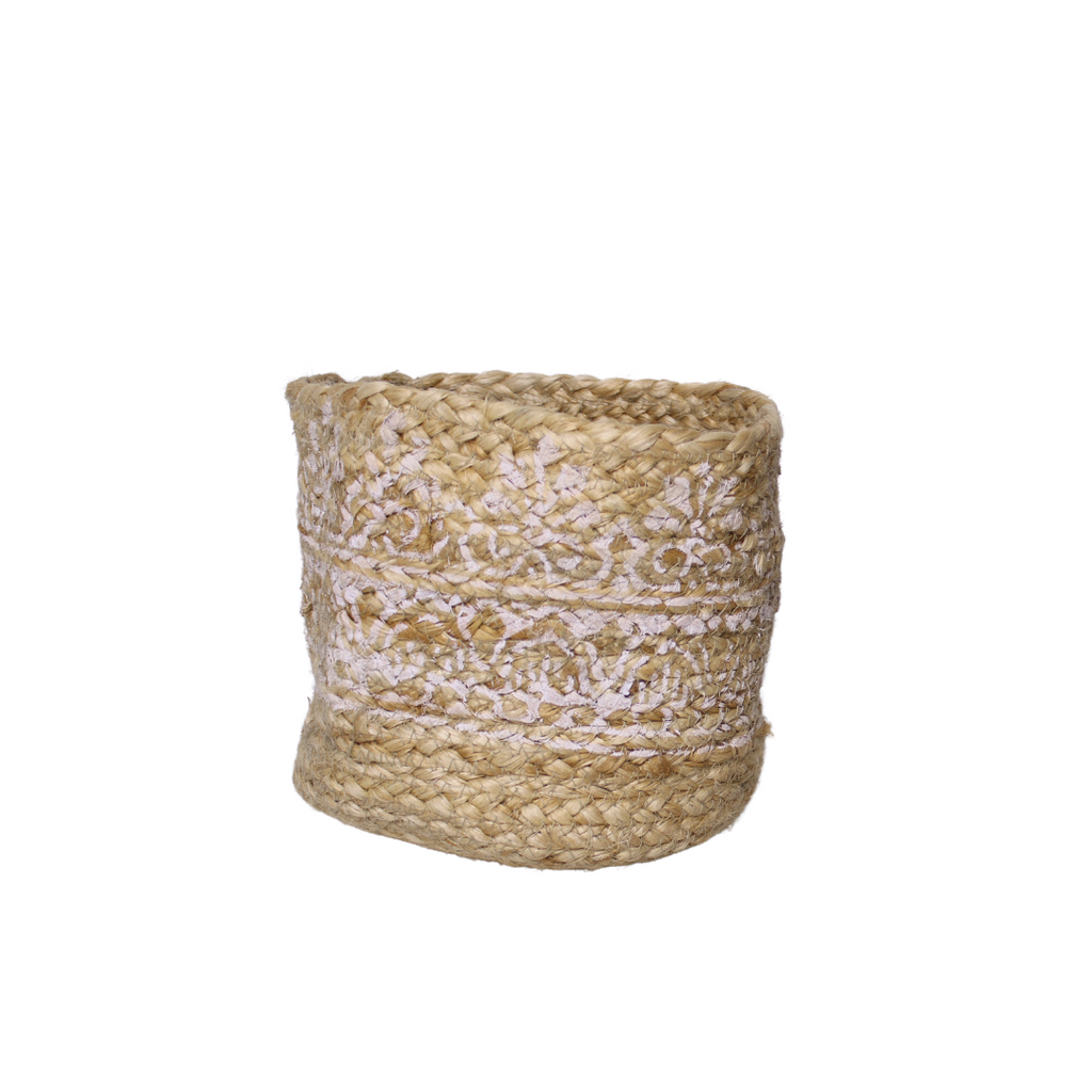 HW Jute Planter Holder (White)