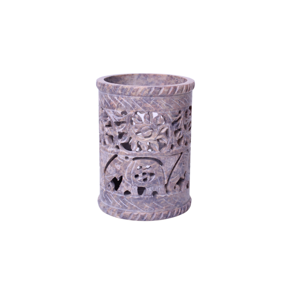 1GW Soapstone T. Light candle holder GW215