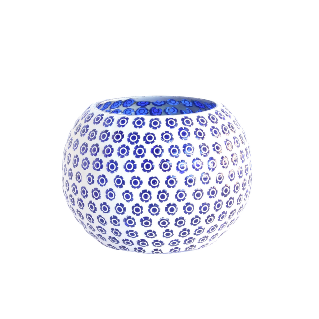 1GW Mosaic Candle Holder Blue GW012