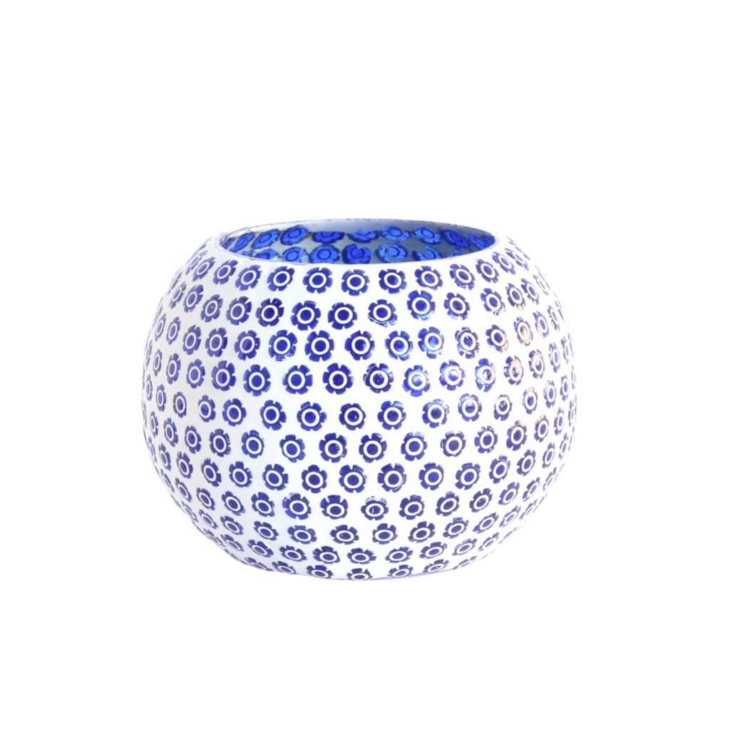 GW Mosaic Candle Holder Blue GW012