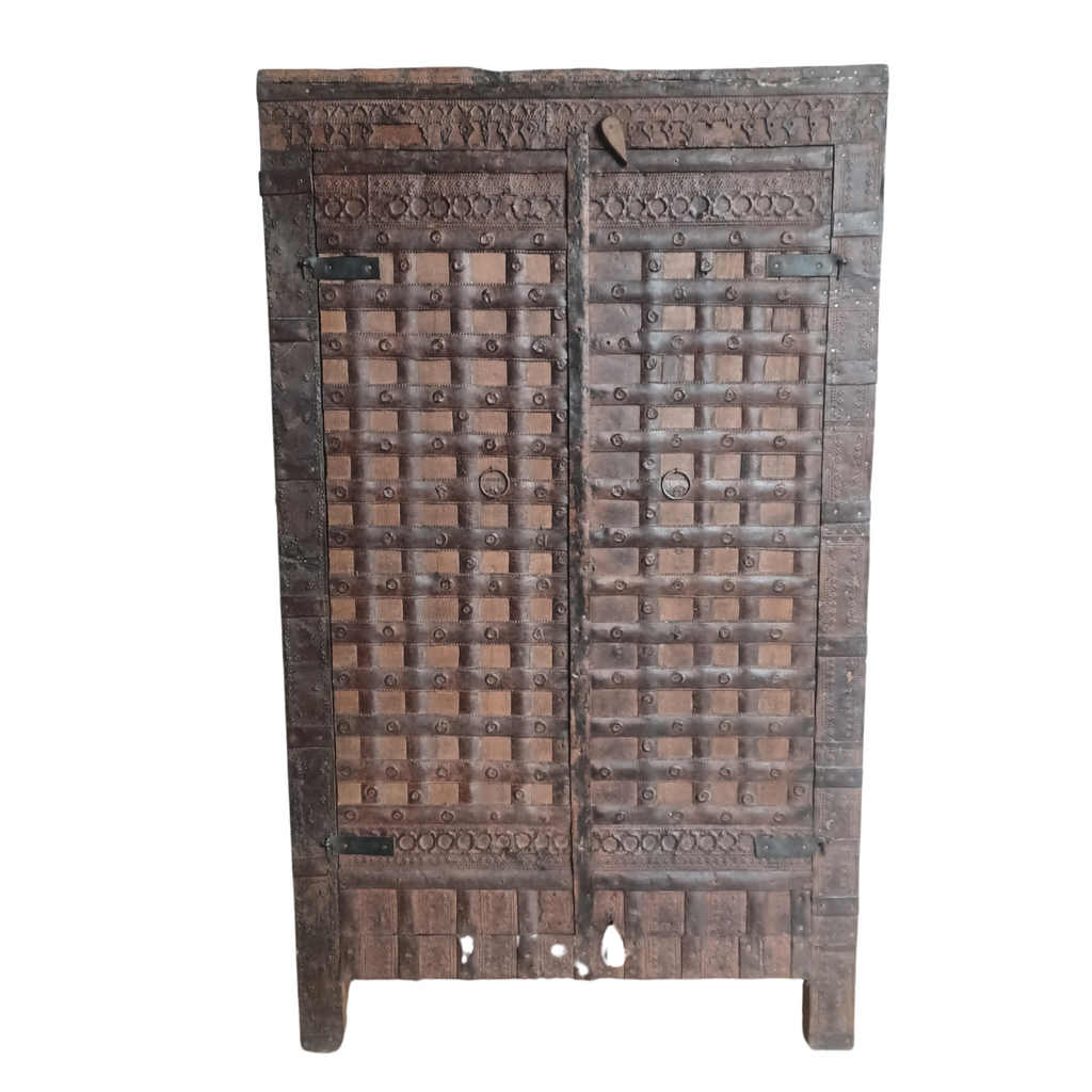 Amazing Antique Timber & Metal Wedding Jewellery Pitara Box (73w37d124h) FUR490