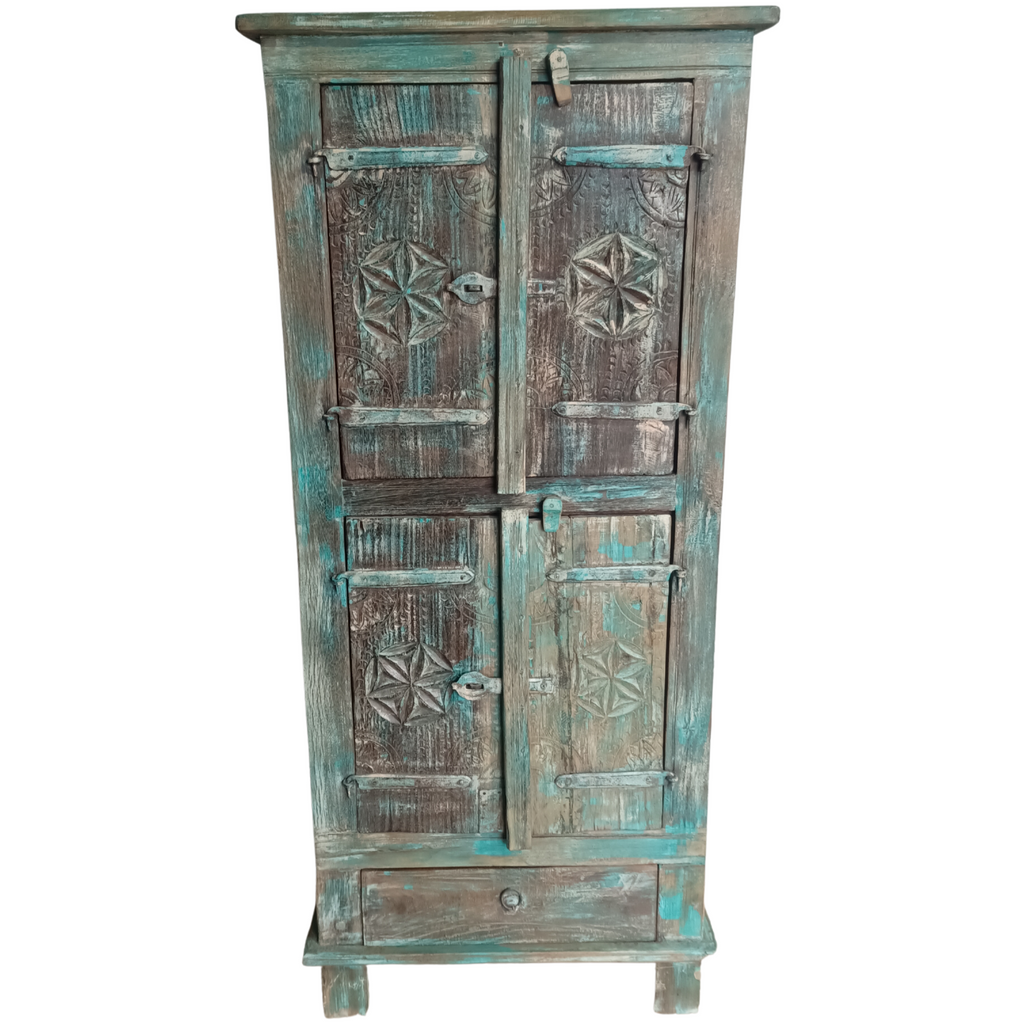 Famous Unique Hand carved Cupboard all Doors can lift off giving Display Shelves plus 1 Large Drawer (63w34d146h) FUR467
