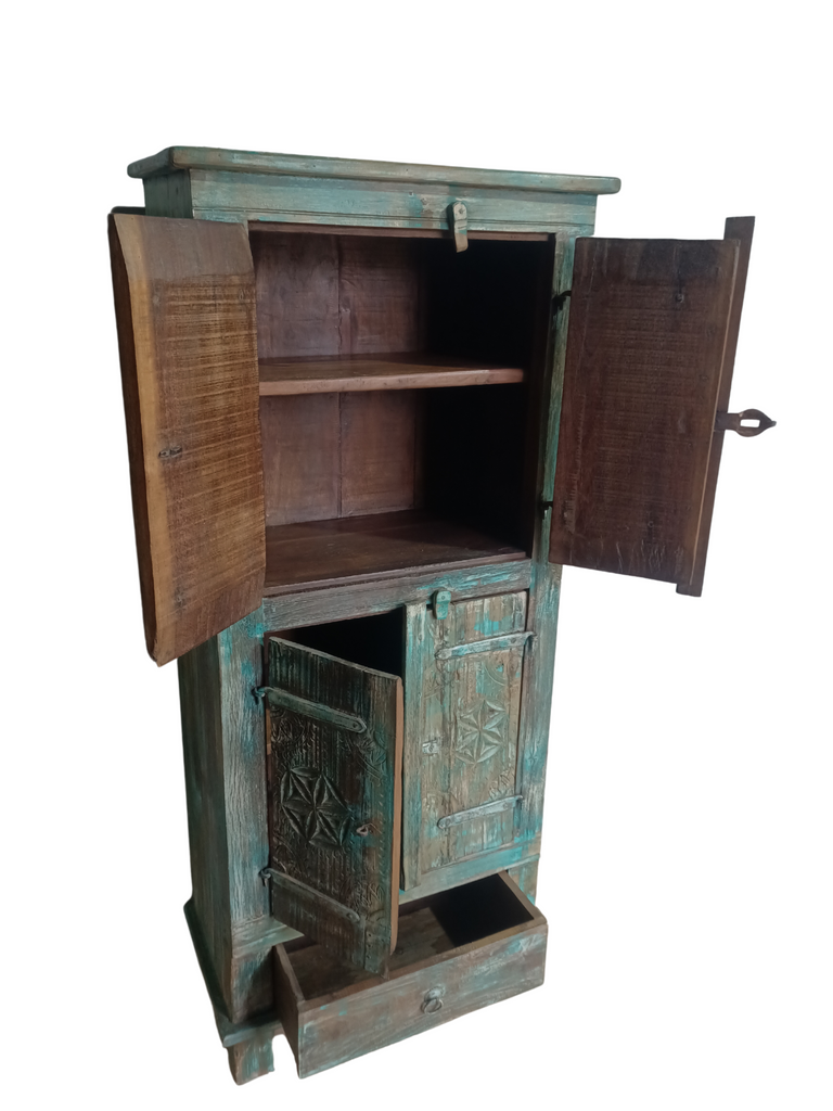 Famous Unique Hand carved Cupboard all Doors can lift off giving Display Shelves plus 1 Large Drawer (63w34d146h) FUR467