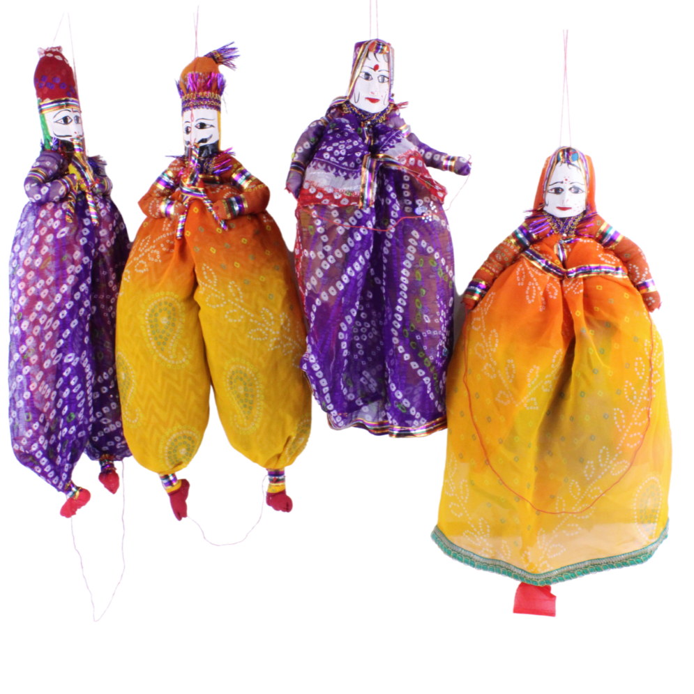 1GW Rajasthan Puppets (Pair) Assorted Colours GW157