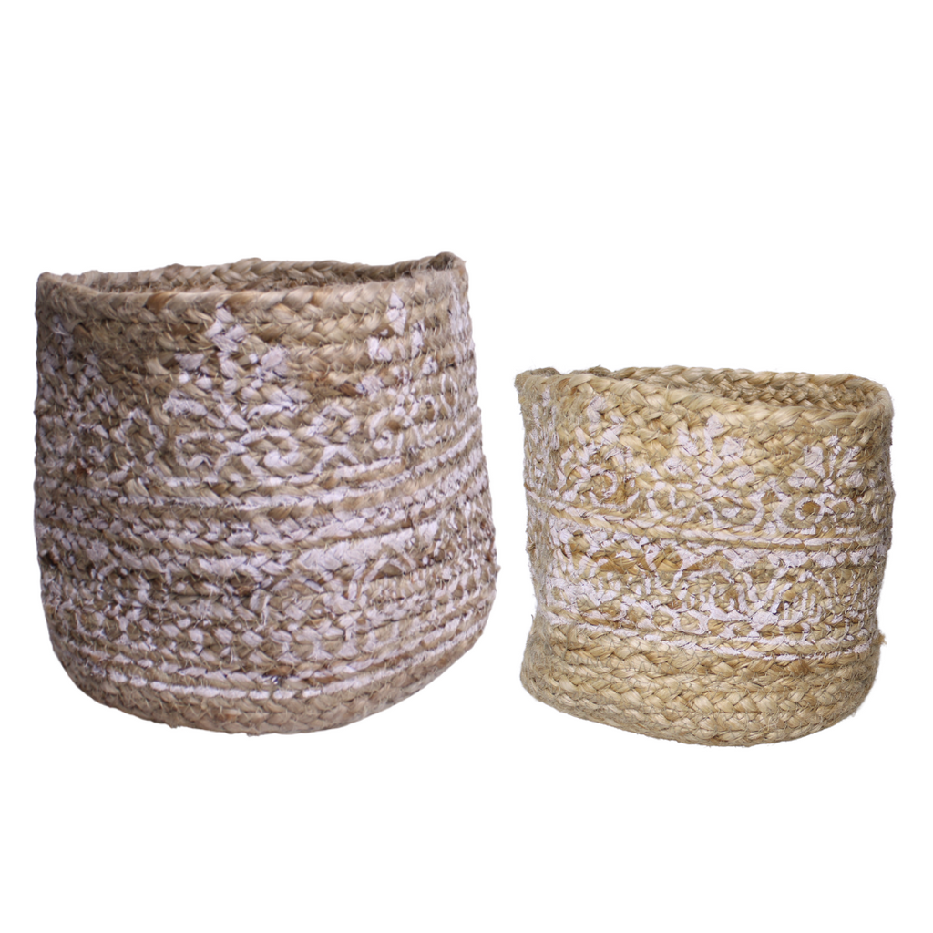 HW Jute Planter Holder (White)