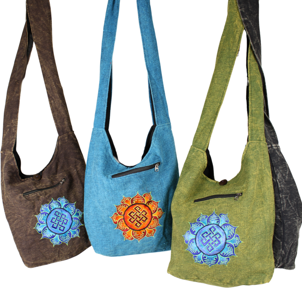 Stone Wash Jogi Shoulder Bag 38x33cms (F096) Assorted Colours