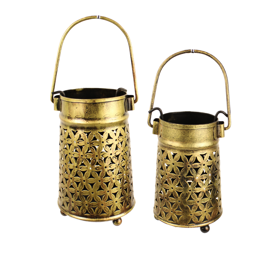 GW Metal Tea-light Holder Set of 2 GW325