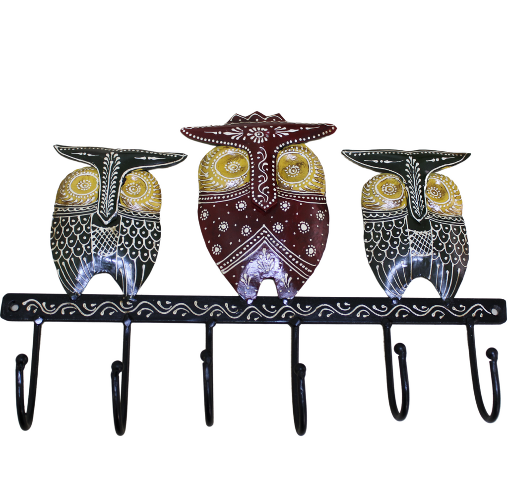 GW Metal Owl Hooks Red & Green GW306