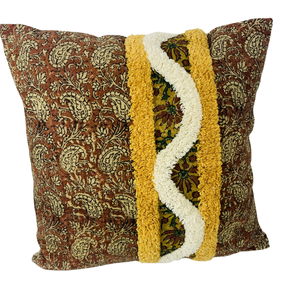 5HW Cushion with filler Bagru Print 45x45cms