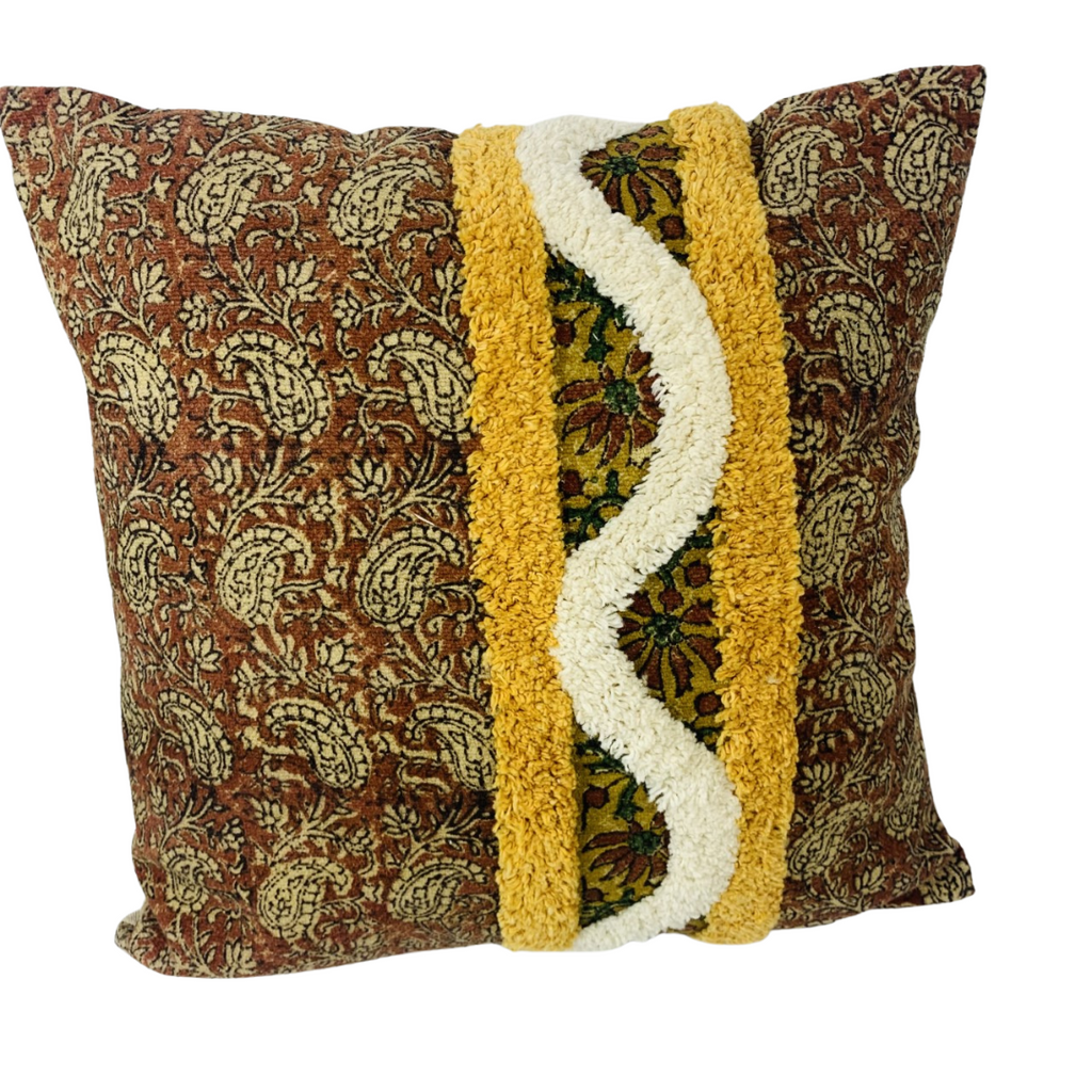 HW Cushion with filler Bagru Print 45x45cms