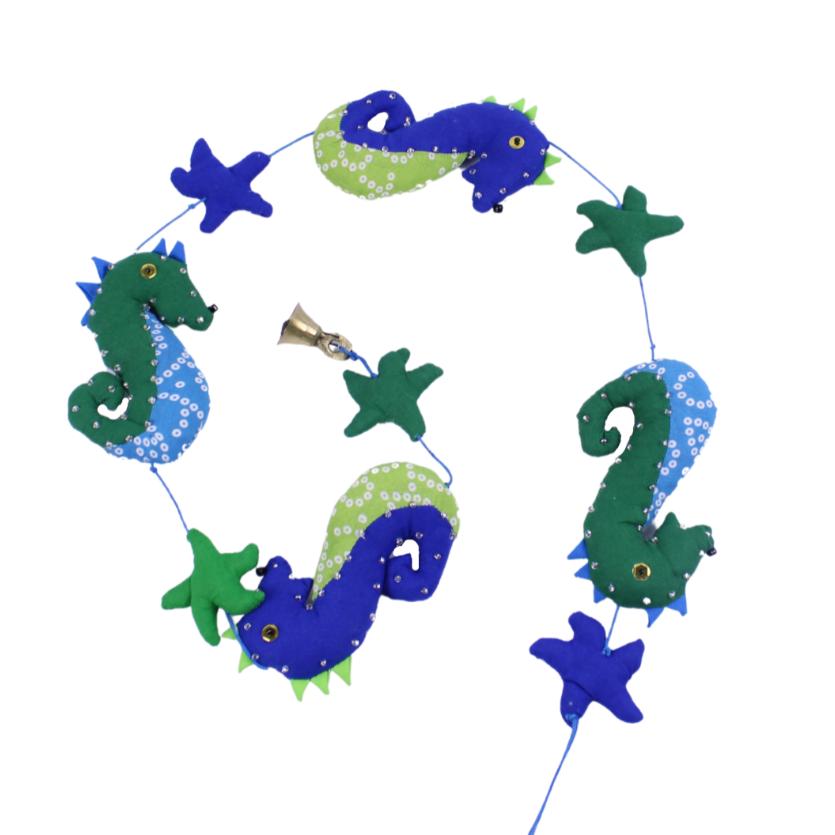 MB043 Sea Horse and Star Fish Mobile 4 Sea Horses 95cms Long