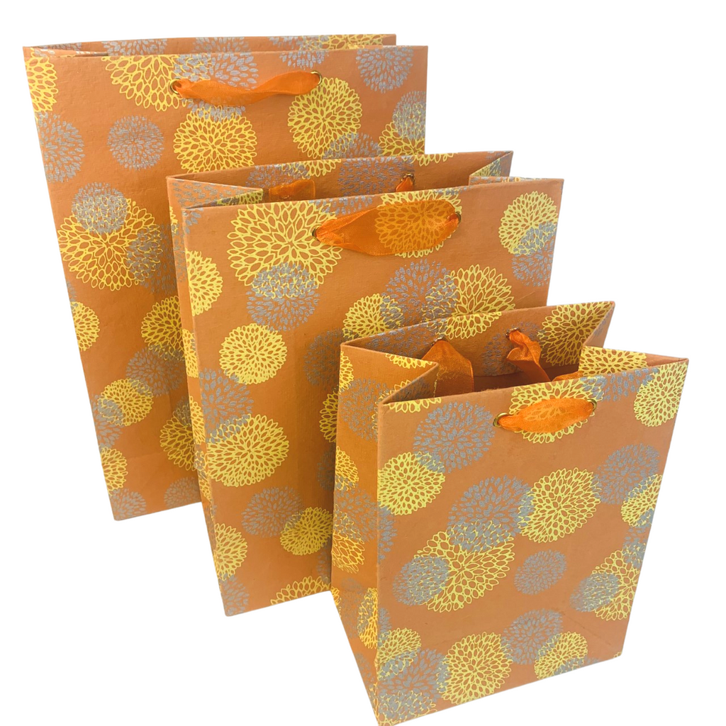 Gift Bags Orange Sunburst 3 sizes