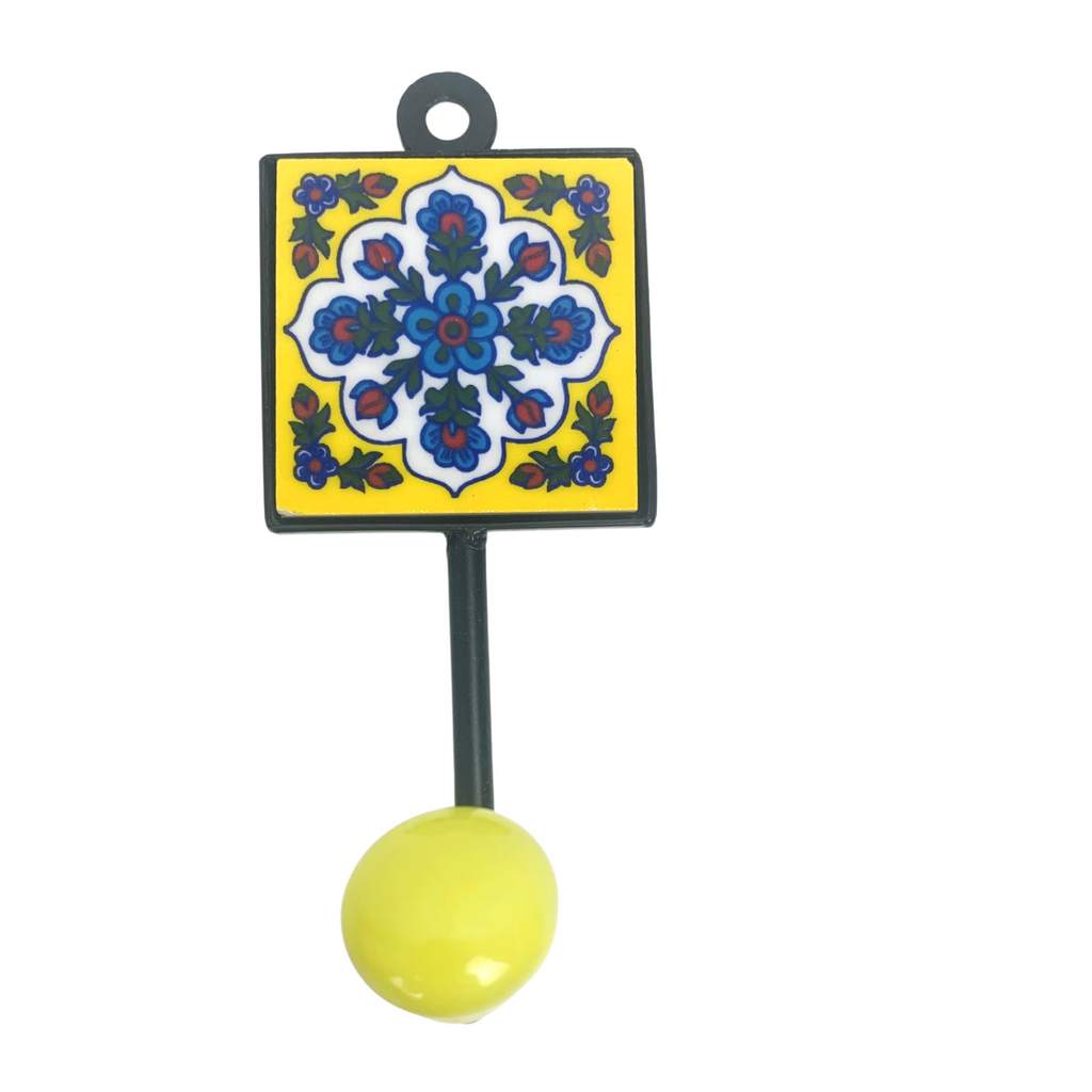 4JBP Jaipur Blue Pottery Single Square Hooks