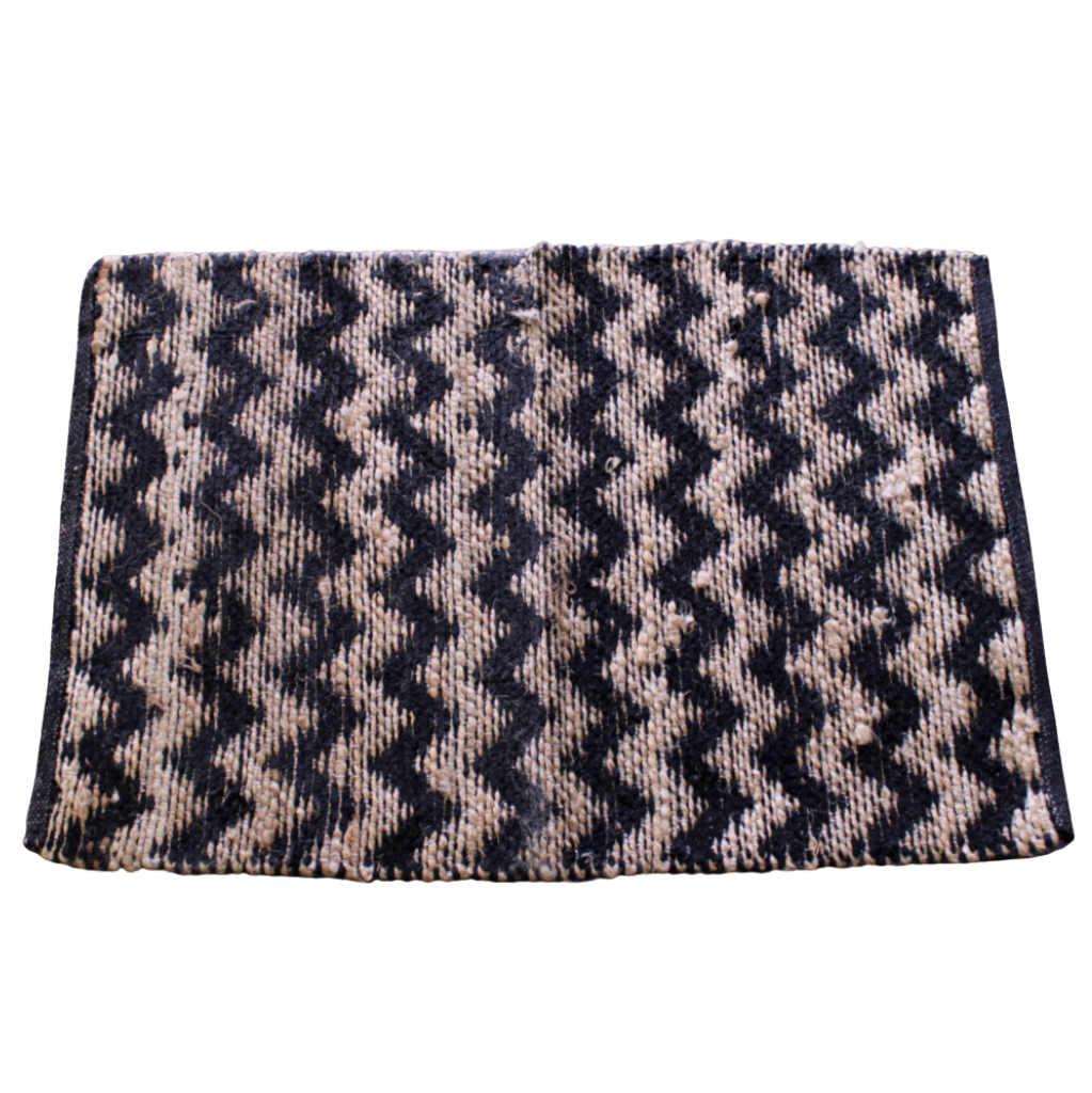 5HW Jute and Chenille Floor Mat (Black)  60X90cms HW250