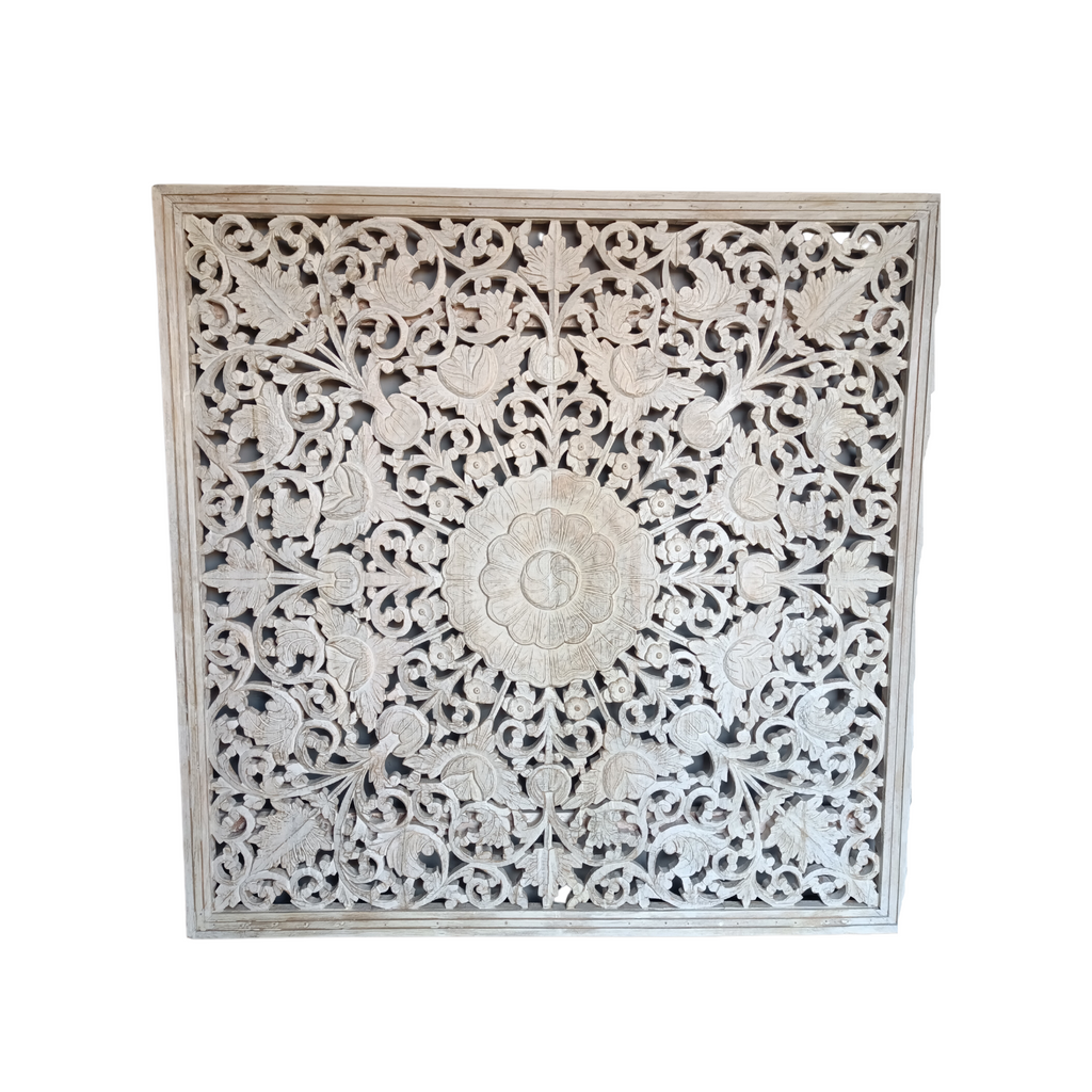 Amazing intricate hand carved wooden panel FUR388 (150w5d150h)