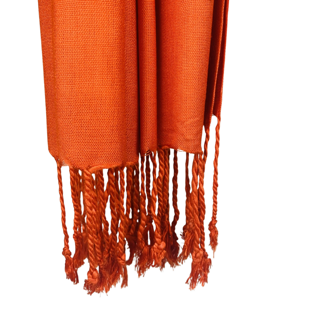 Silk and Wool Scarf Bold Colour 65w x 180L